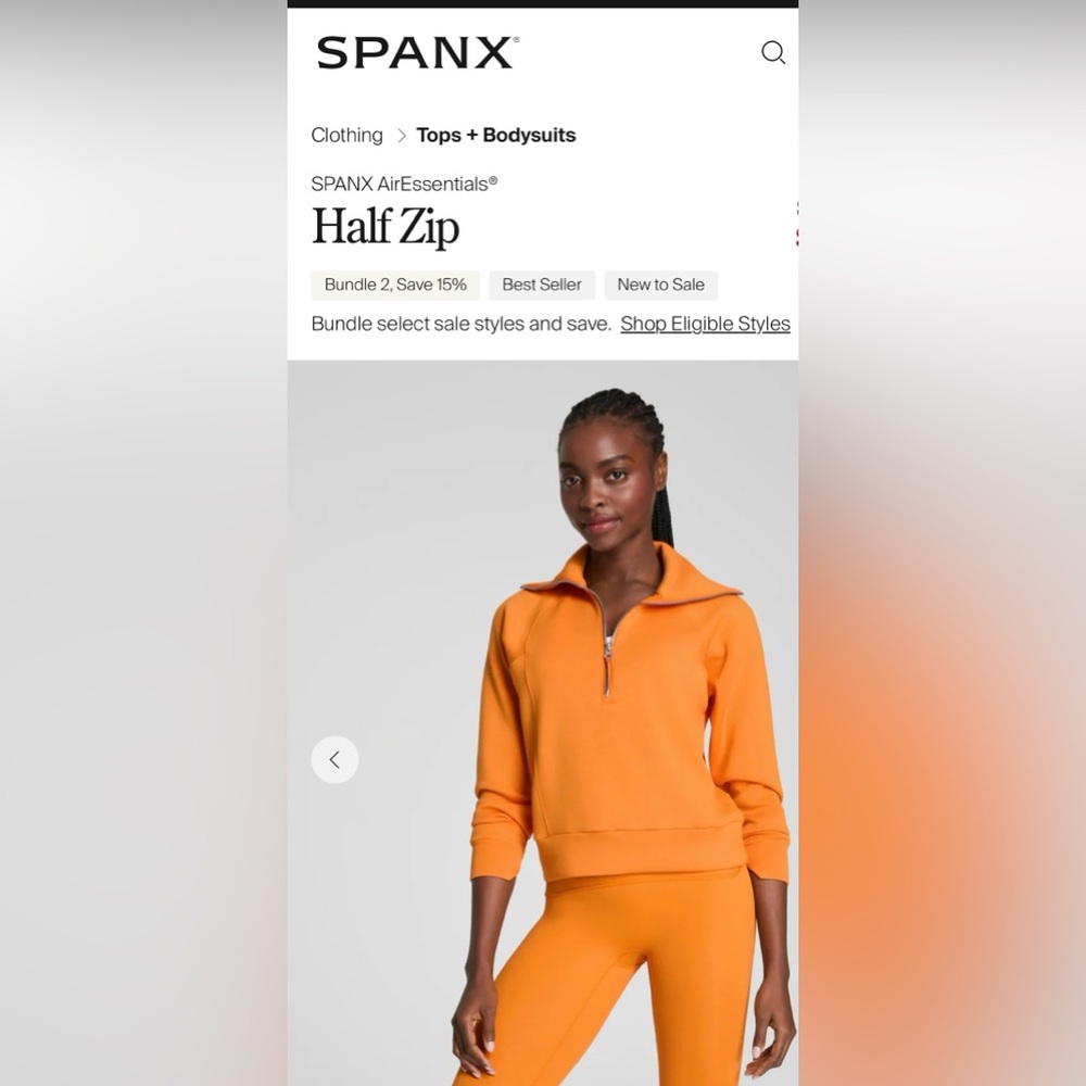 SPANX AirEssentials half-zip (monarch) XS